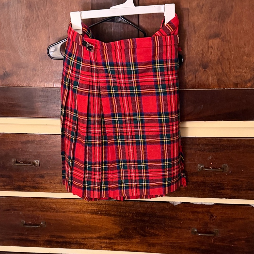 Vintage Red Plaid Women's Skirt